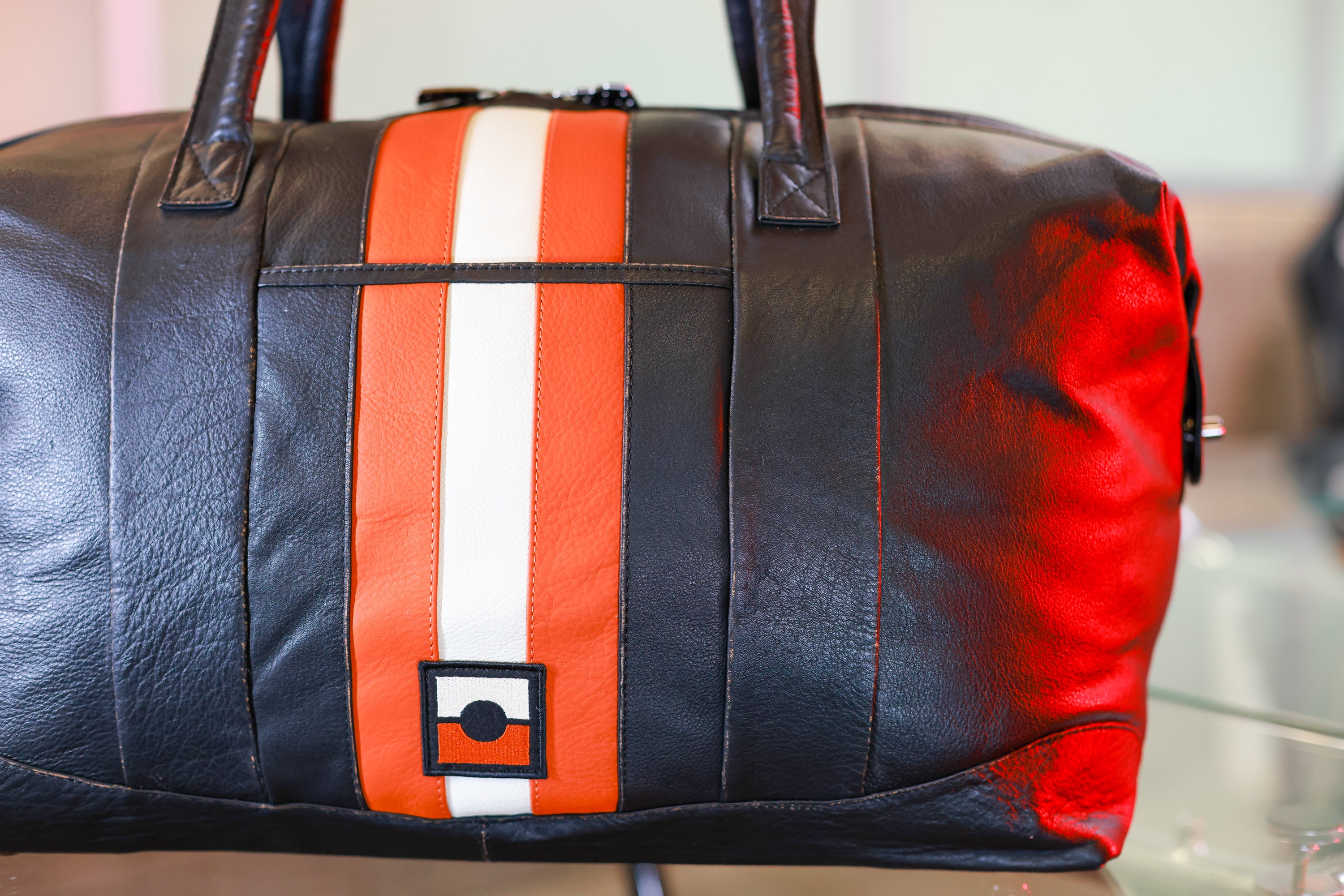 Foose Performance × GrandPrix Originals – Vintage Leather Duffel Bag