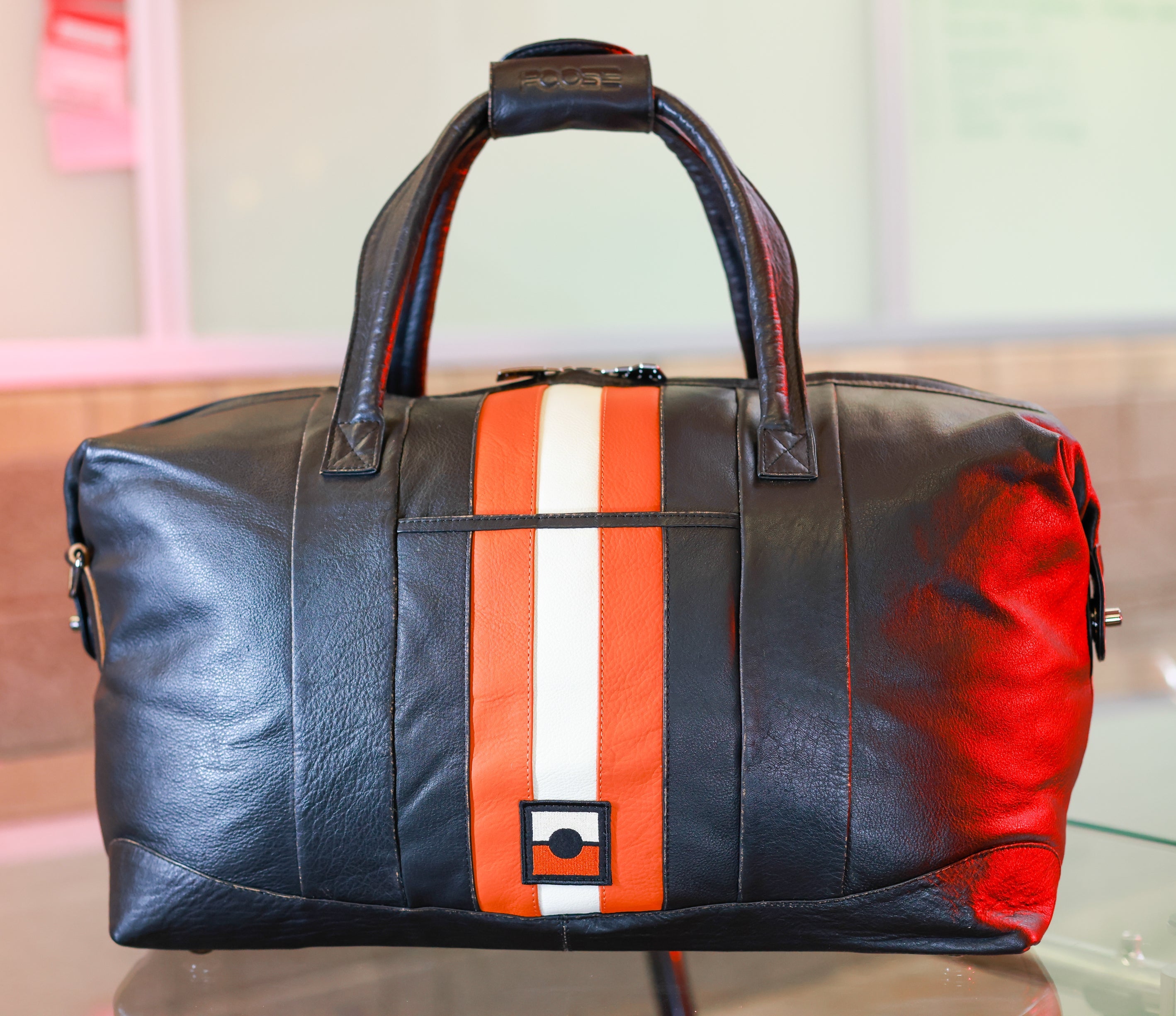 Foose Performance × GrandPrix Originals – Vintage Leather Duffel Bag